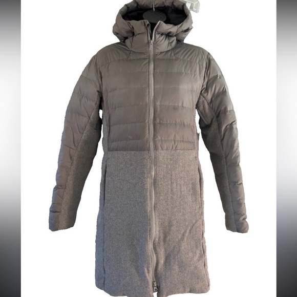 Burton Gray Caster Wool Puffer Long Jacket Medium - Picture 1 of 14